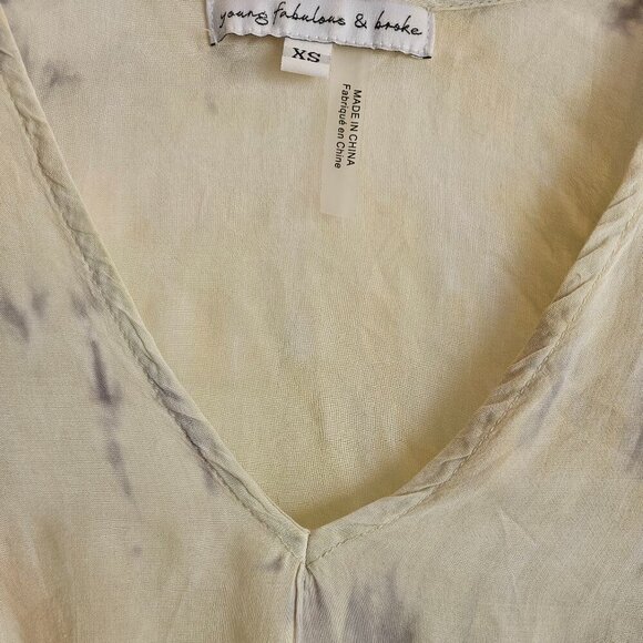 Young Fabulous Cottage Core Boho Chic tie dye Hippie Flowy Fairy sleeve V-neck S - Picture 3 of 6